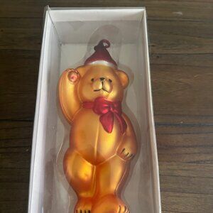 Vintage Mercury Glass Large 10" Teddy Bear Christmas Ornament Orig Box